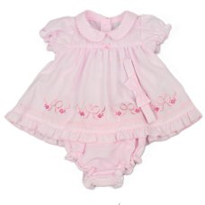 K14225: Baby Girls Dress, Pant & Headband Set (NB-6 Months)